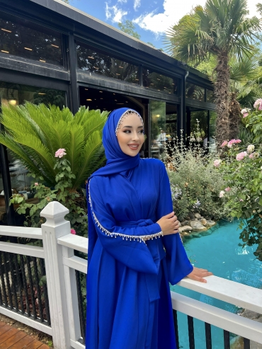 KRİSTAL ŞAL SAKS MAVİSİ