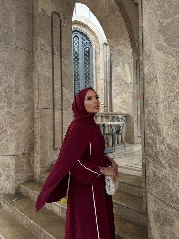 AJİNA ABAYA BORDO