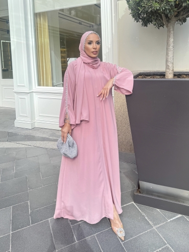 ALDER ABAYA TOZ PEMBE