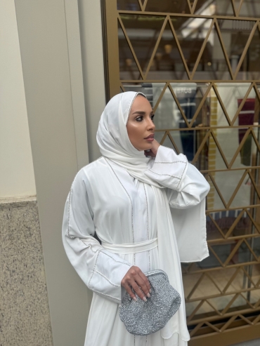 SHİNY ABAYA BEYAZ