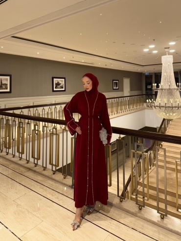 Shiny Abaya Bordo
