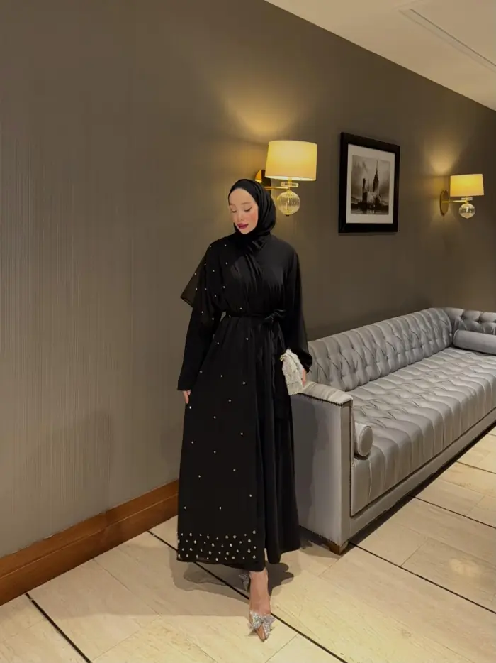 Erna Abaya Takım Siyah