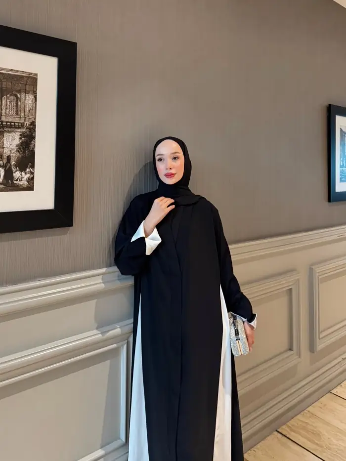 Mari Abaya Siyah-Beyaz