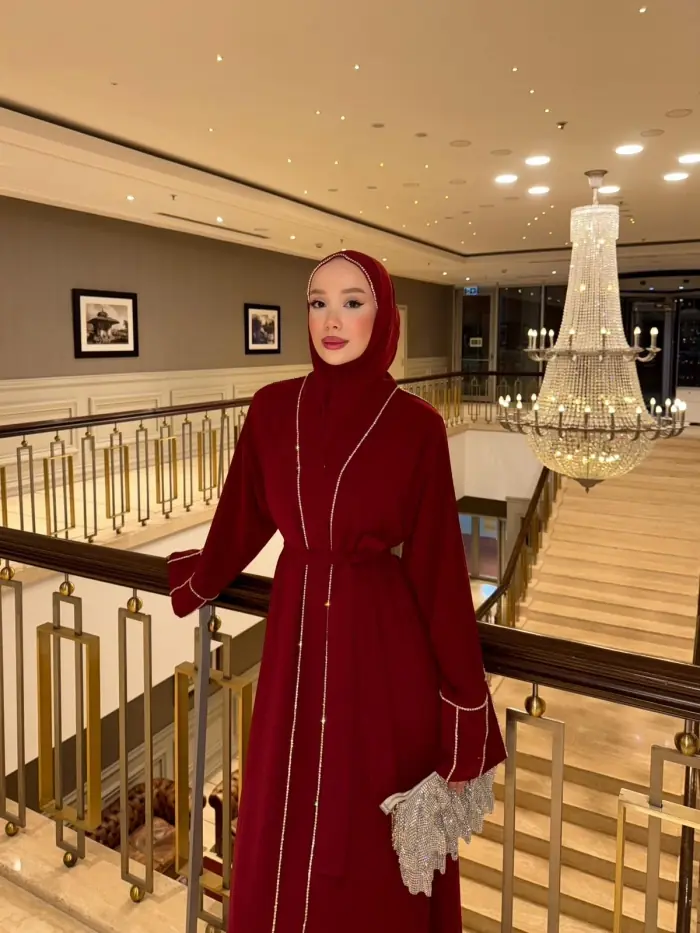 Shiny Abaya Bordo