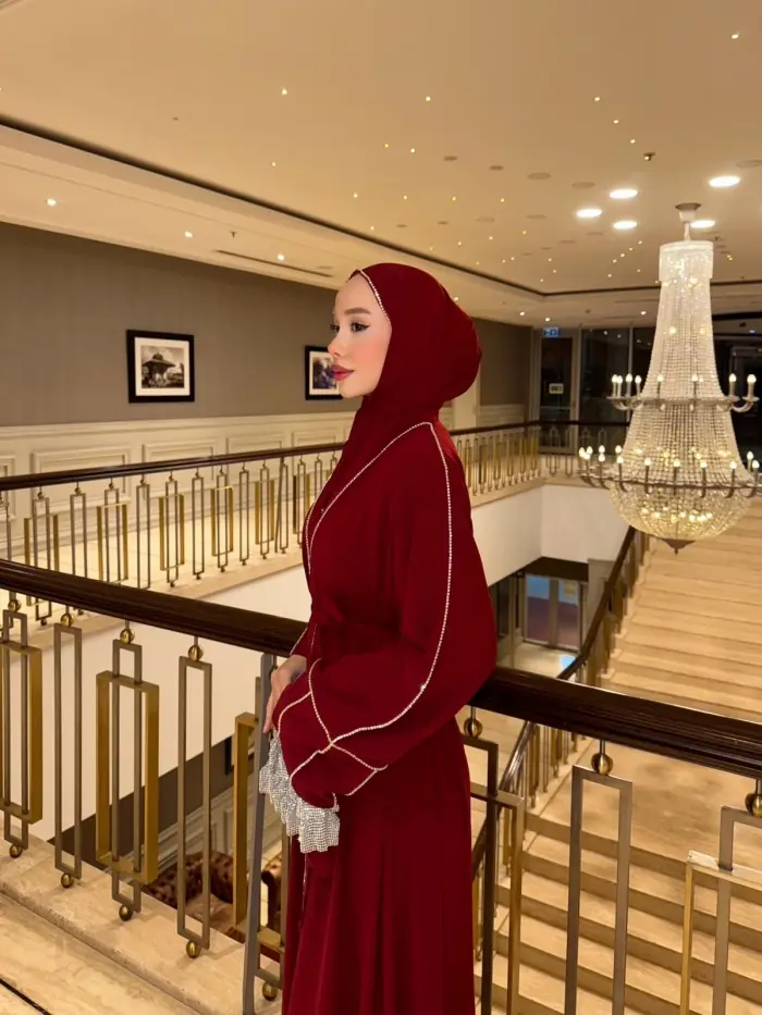 Shiny Abaya Bordo