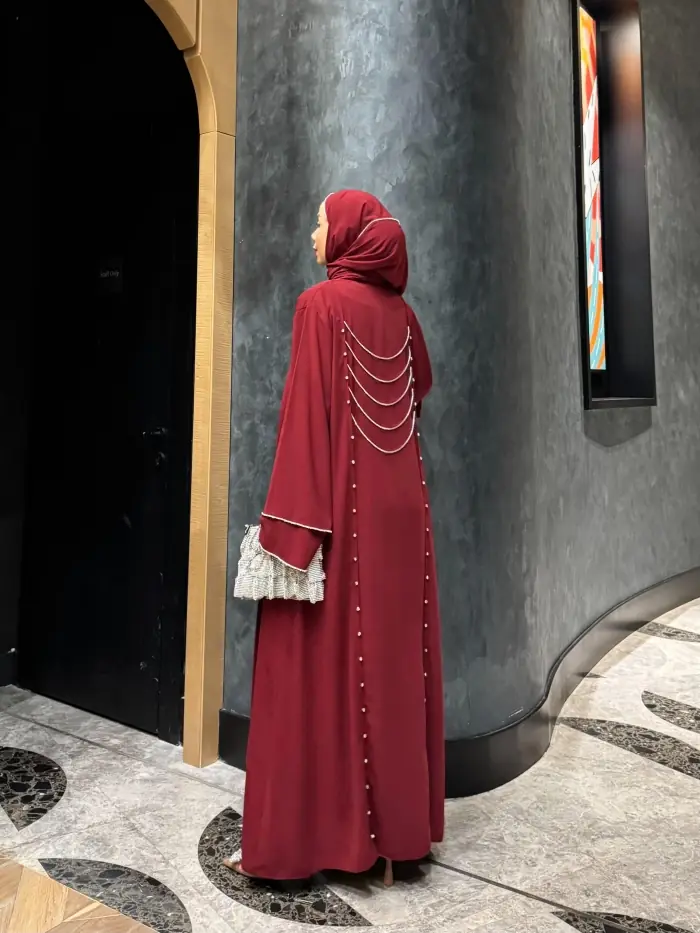 Suez Abaya Takım Bordo